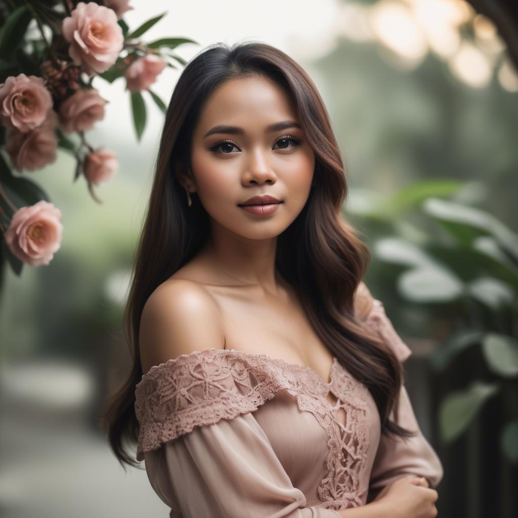 A stunning image of filipina woman in romantic tones.