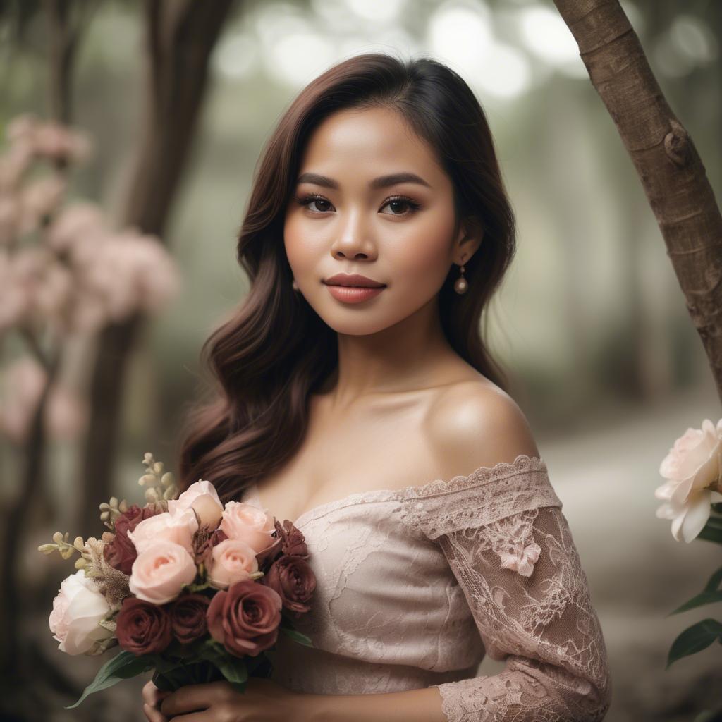 A stunning image of filipina woman in romantic tones.