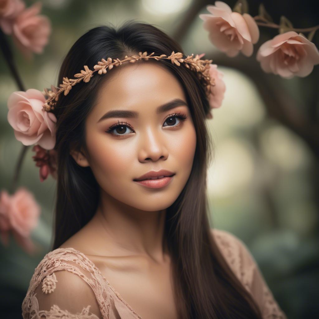 A stunning image of filipina woman in romantic tones.