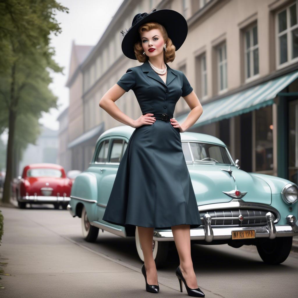 A stunning image of glamorous woman in a classic 1950s outfit.