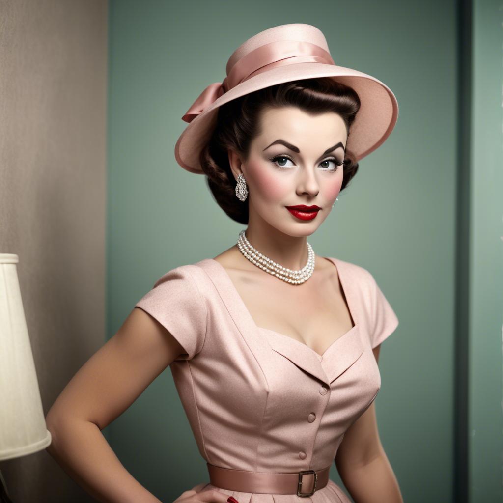 A stunning image of glamorous woman in a classic 1950s outfit.