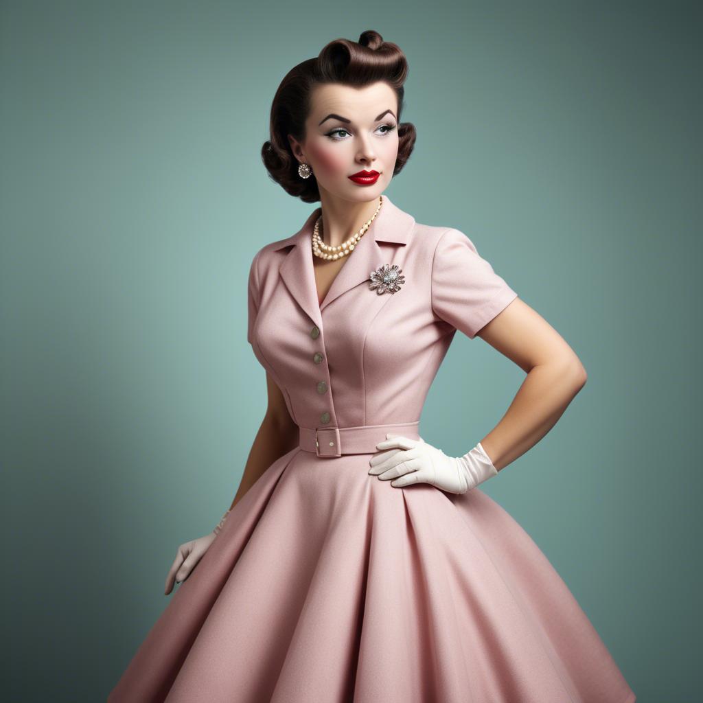 A stunning image of glamorous woman in a classic 1950s outfit.