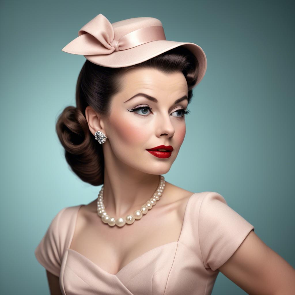 A stunning image of glamorous woman in a classic 1950s outfit.