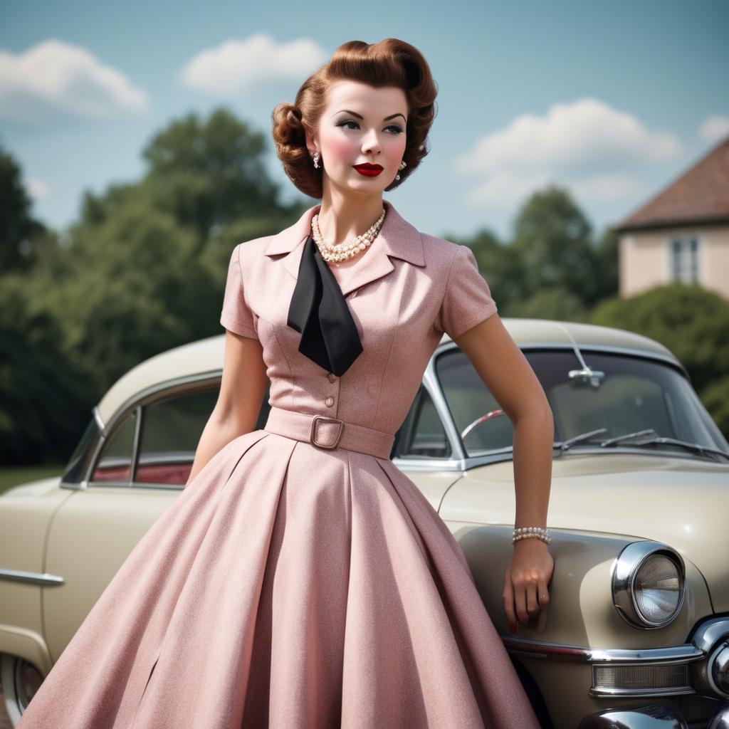 A stunning image of glamorous woman in a classic 1950s outfit.