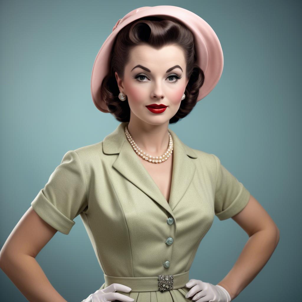 A stunning image of glamorous woman in a classic 1950s outfit.