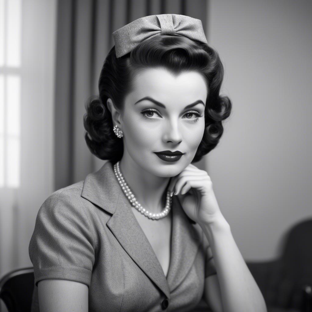 A stunning image of glamorous woman in a classic 1950s outfit.