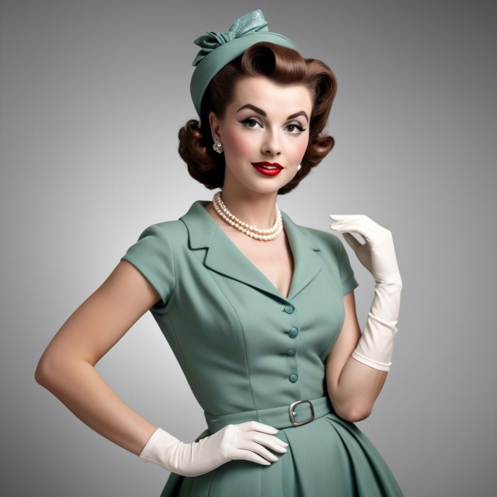 A stunning image of glamorous woman in a classic 1950s outfit.