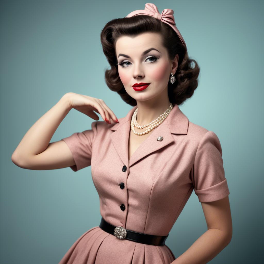 A stunning image of glamorous woman in a classic 1950s outfit.