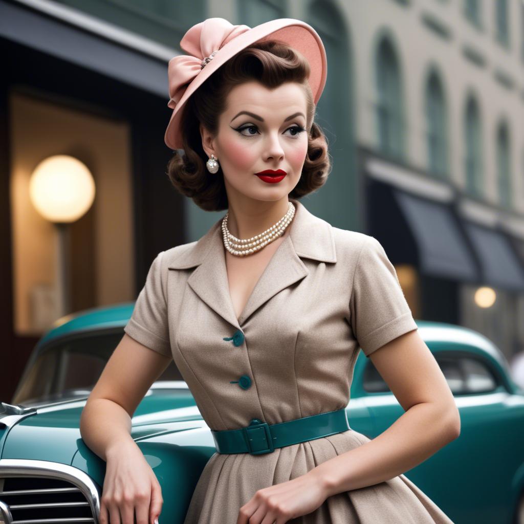 A stunning image of glamorous woman in a classic 1950s outfit.