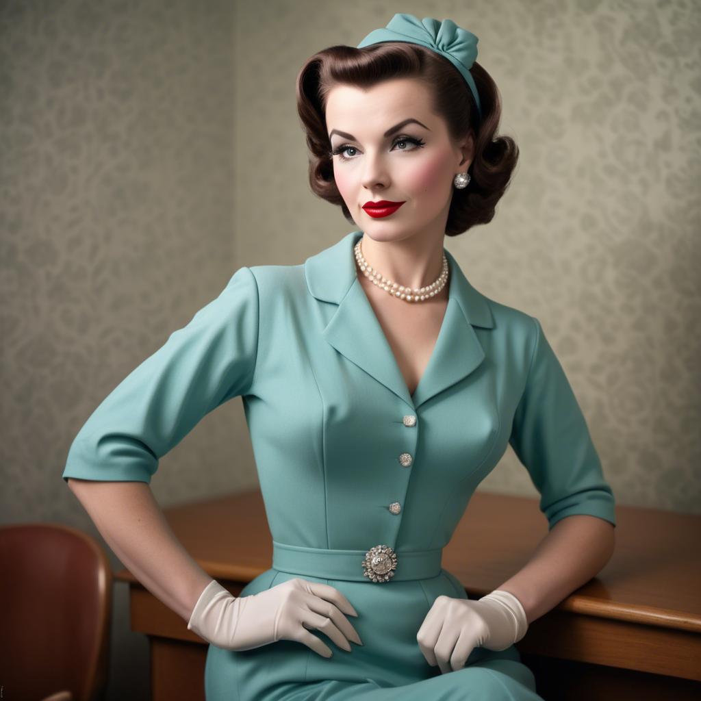 A stunning image of glamorous woman in a classic 1950s outfit.