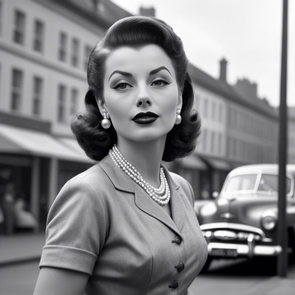 A stunning image of glamorous woman in a classic 1950s outfit.