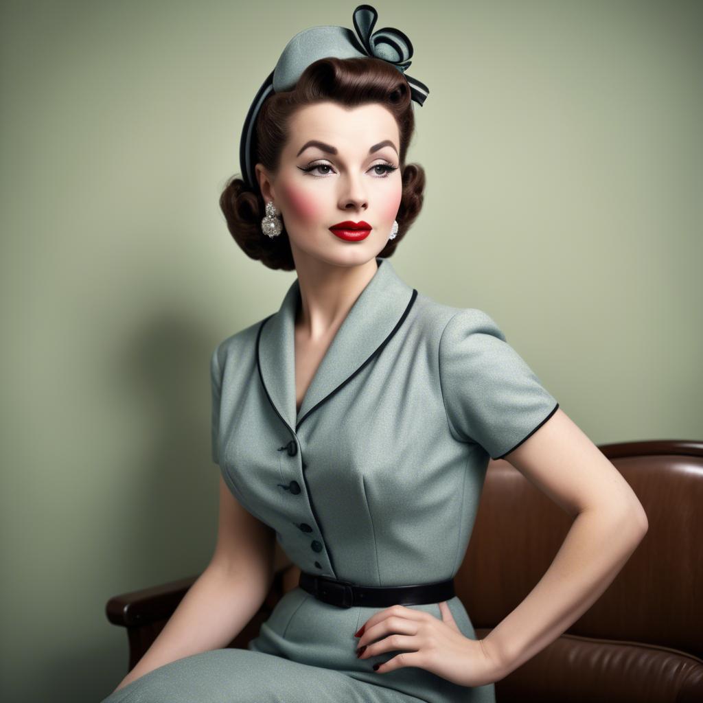 A stunning image of glamorous woman in a classic 1950s outfit.