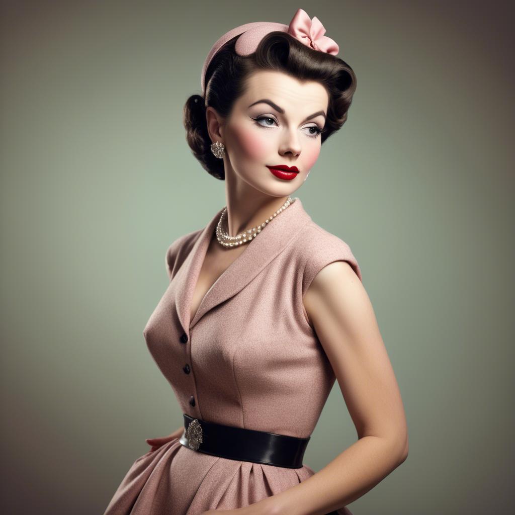 A stunning image of glamorous woman in a classic 1950s outfit.