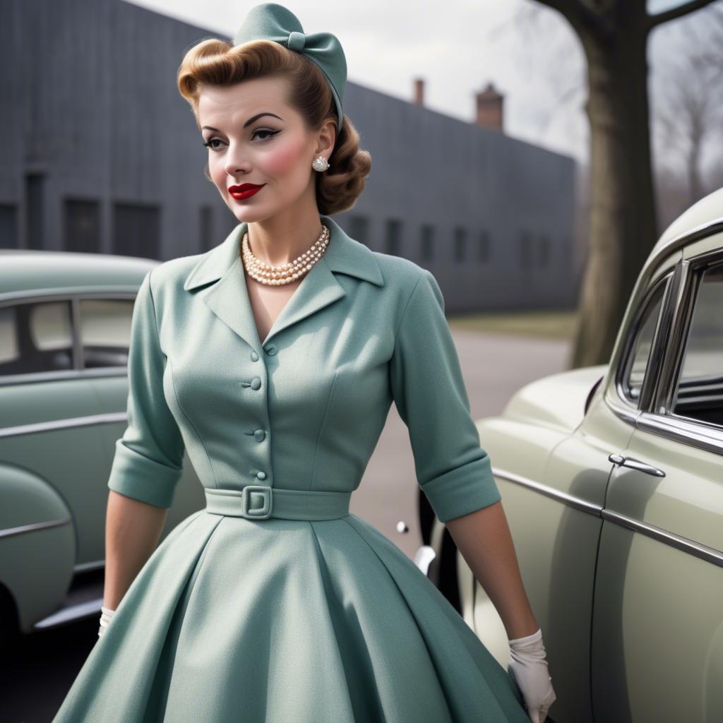 A stunning image of glamorous woman in a classic 1950s outfit.