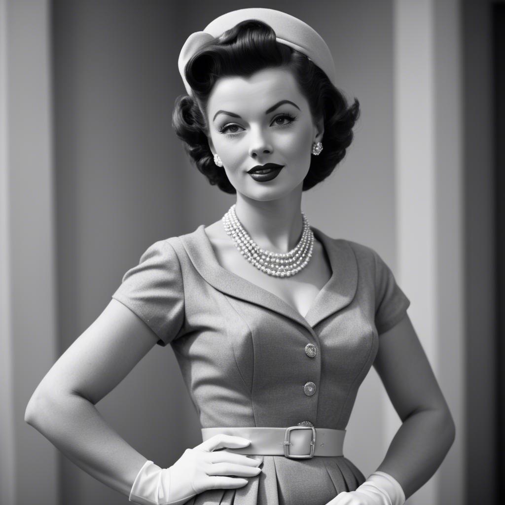 A stunning image of glamorous woman in a classic 1950s outfit.