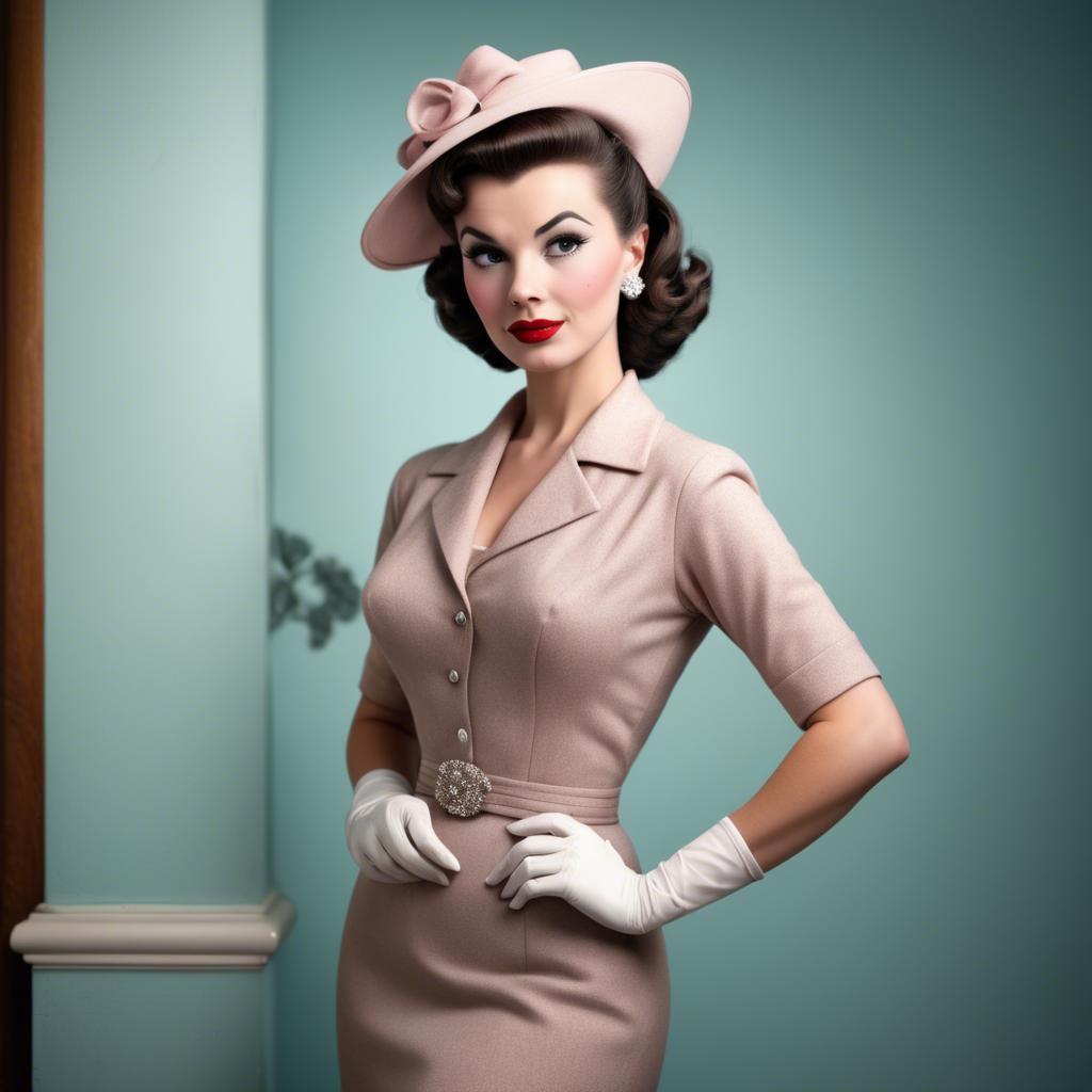 A stunning image of glamorous woman in a classic 1950s outfit.