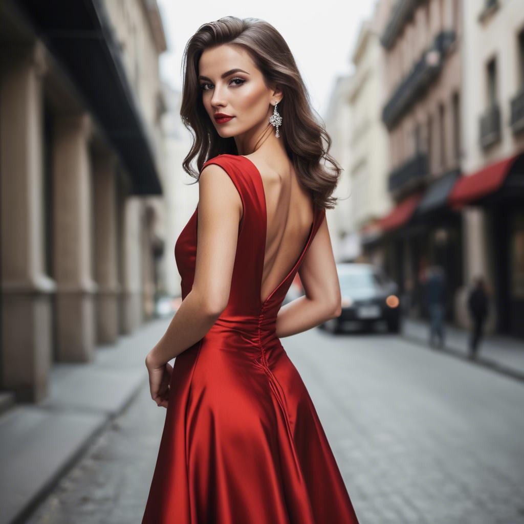 A stunning image of glamorous woman in red dress.