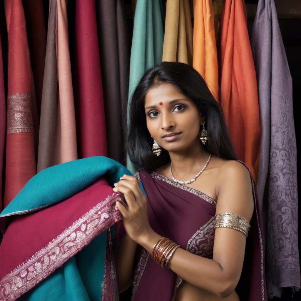 A stunning image of indian woman with soft fabrics.