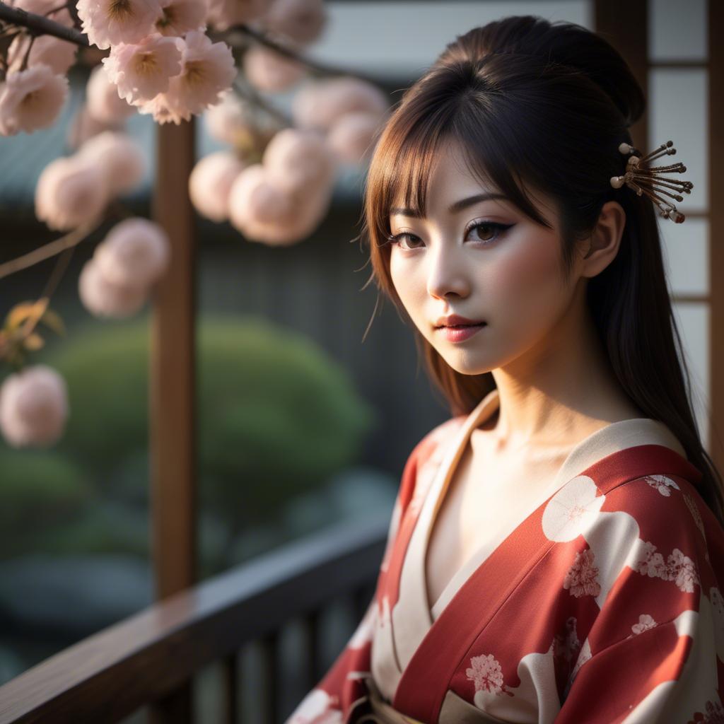 A stunning image of japanese beauty in soft lighting.