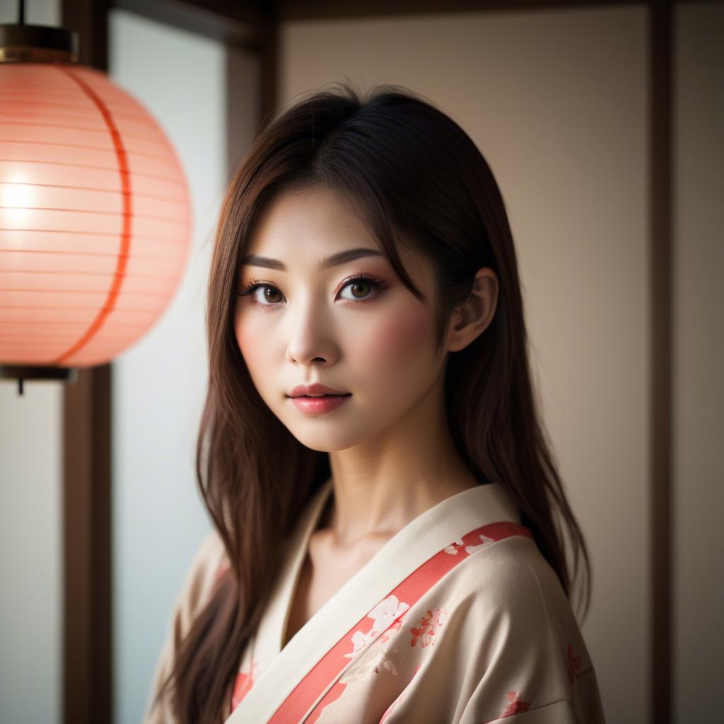 A stunning image of japanese beauty in soft lighting.