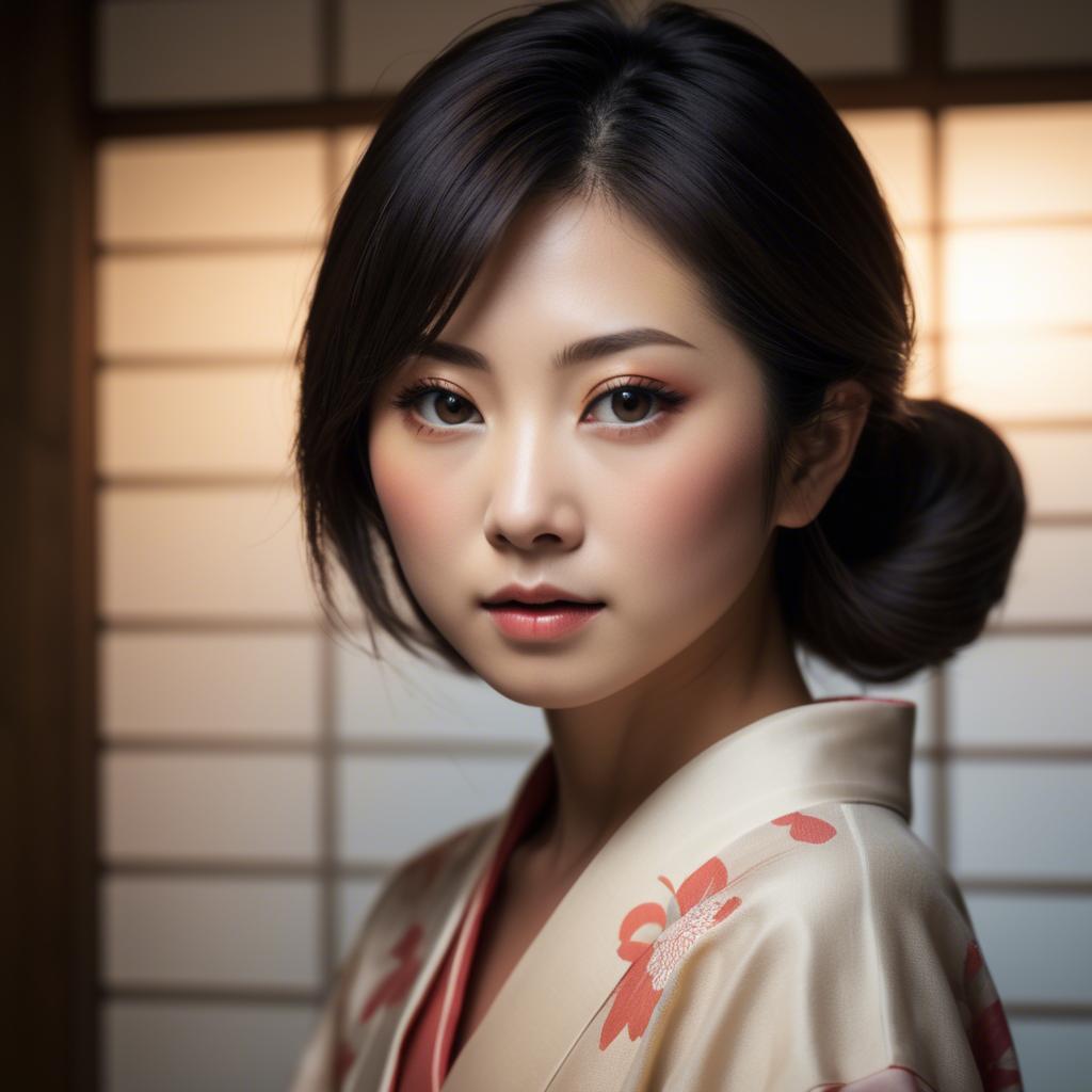 A stunning image of japanese beauty in soft lighting.