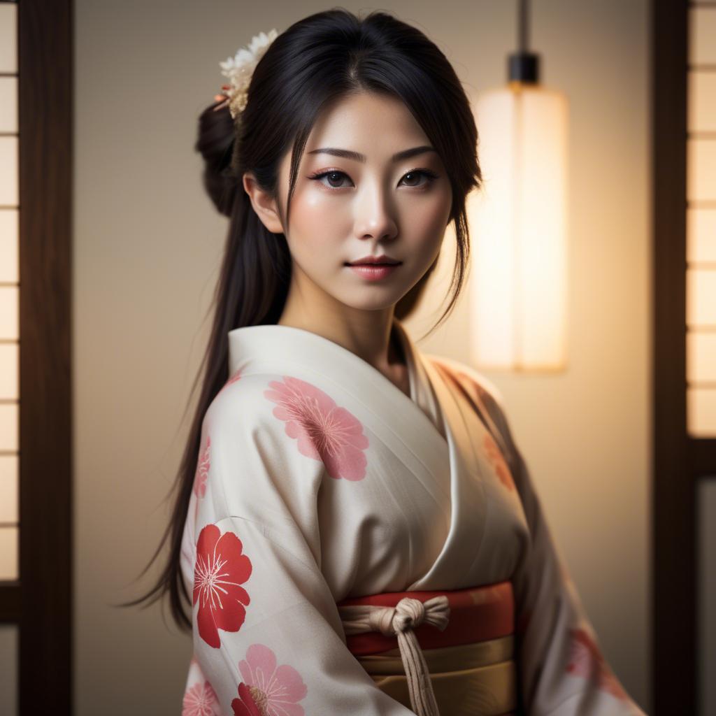 A stunning image of japanese beauty in soft lighting.