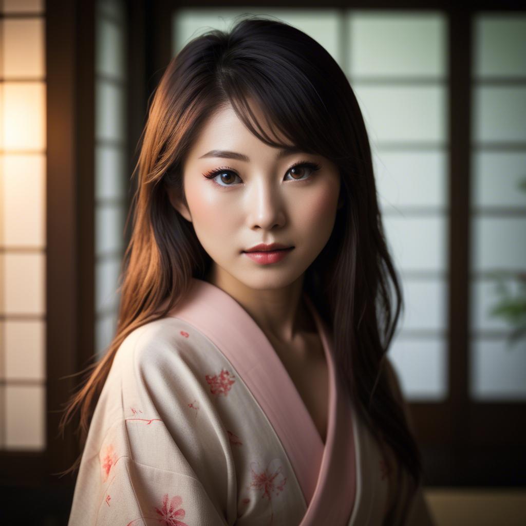A stunning image of japanese beauty in soft lighting.