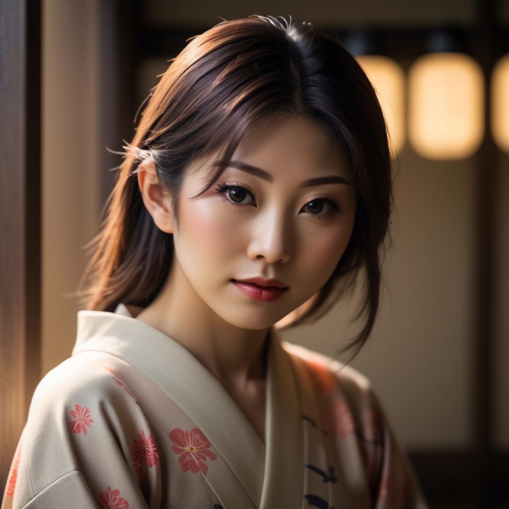 A stunning image of japanese beauty in soft lighting.