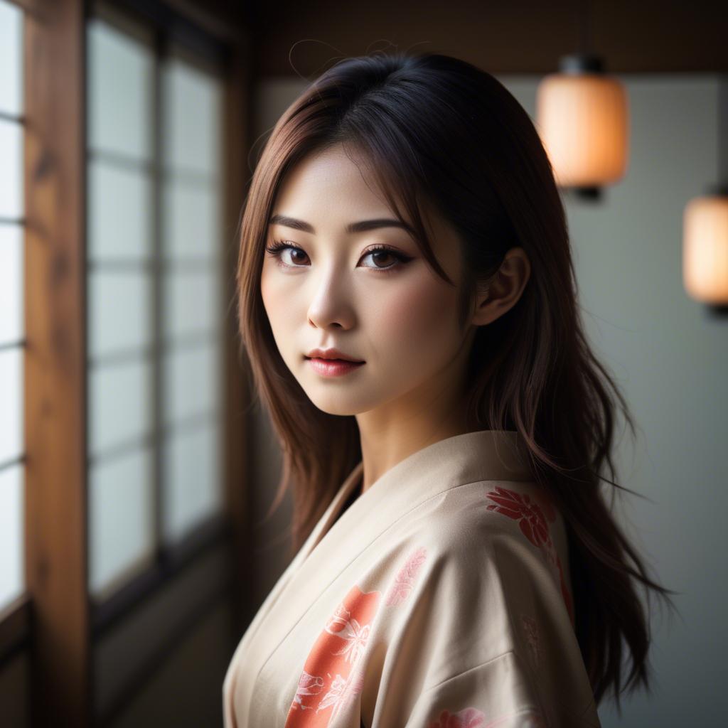 A stunning image of japanese beauty in soft lighting.