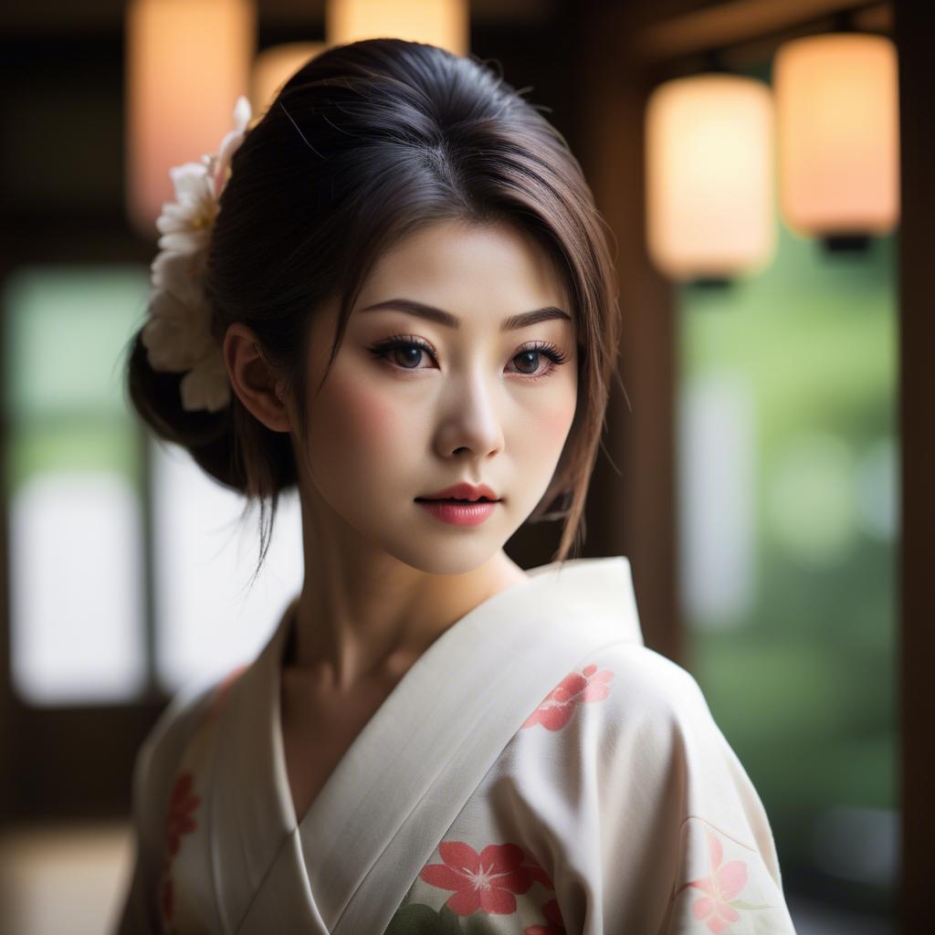 A stunning image of japanese beauty in soft lighting.