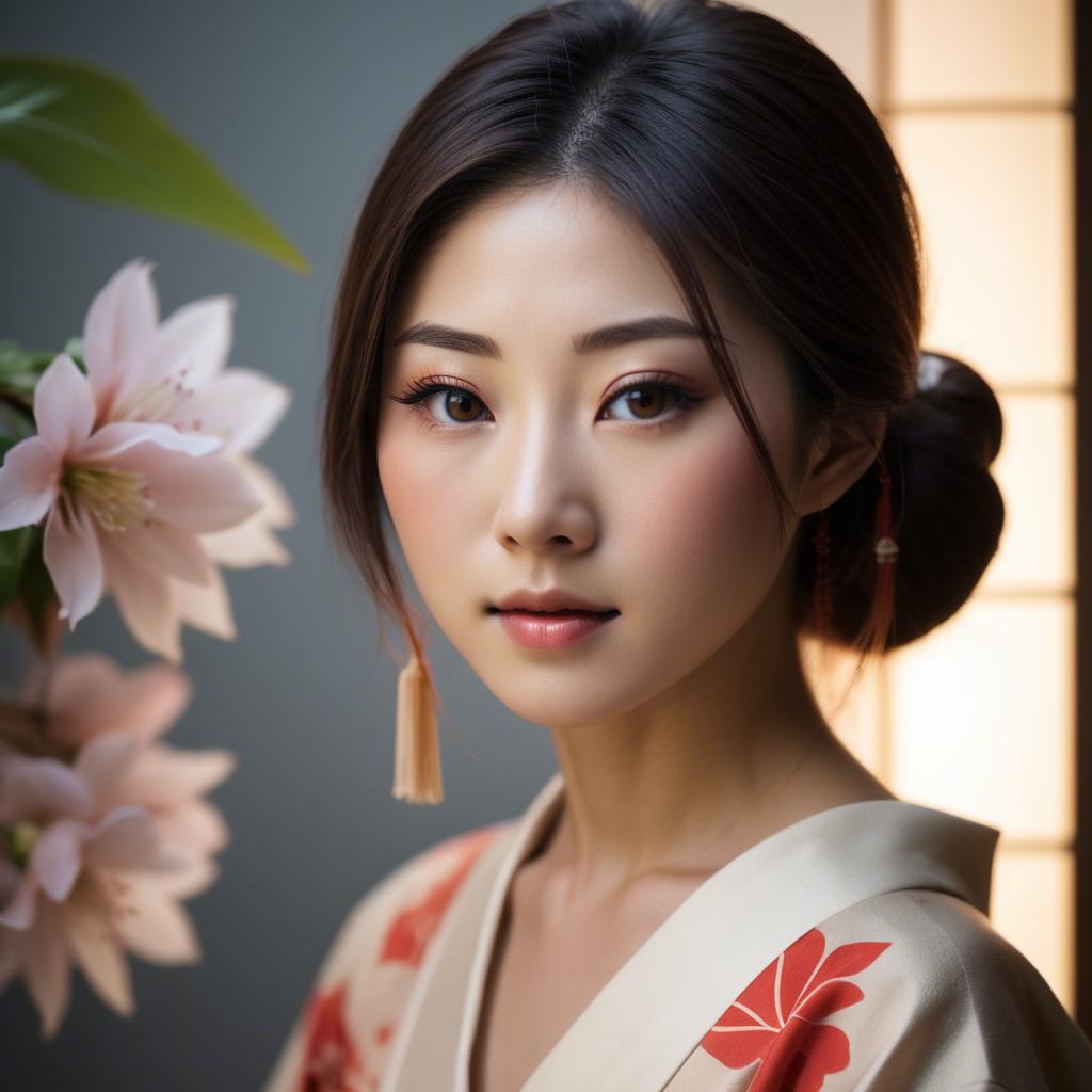 A stunning image of japanese beauty in soft lighting.