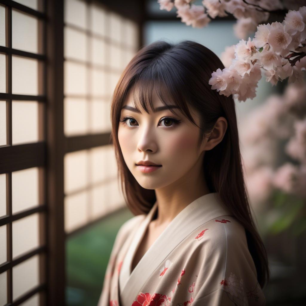 A stunning image of japanese beauty in soft lighting.