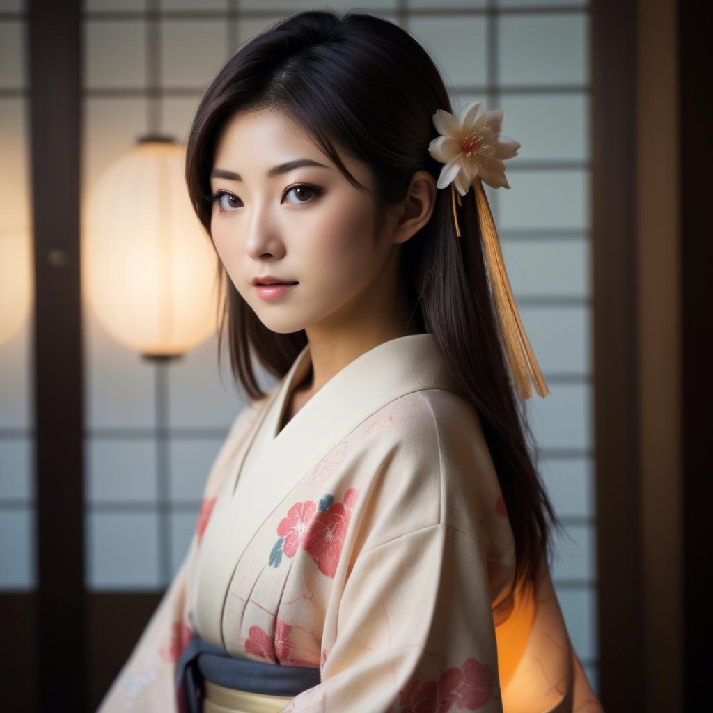 A stunning image of japanese beauty in soft lighting.