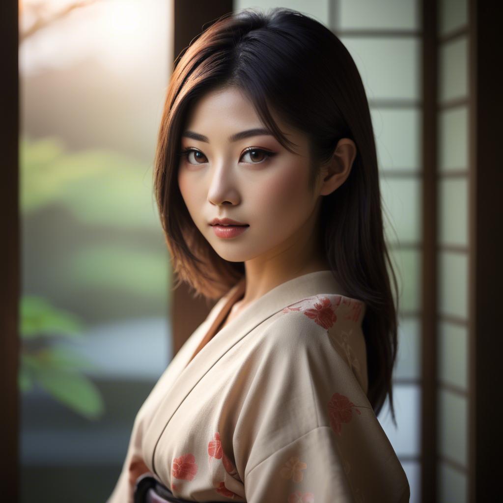 A stunning image of japanese beauty in soft lighting.
