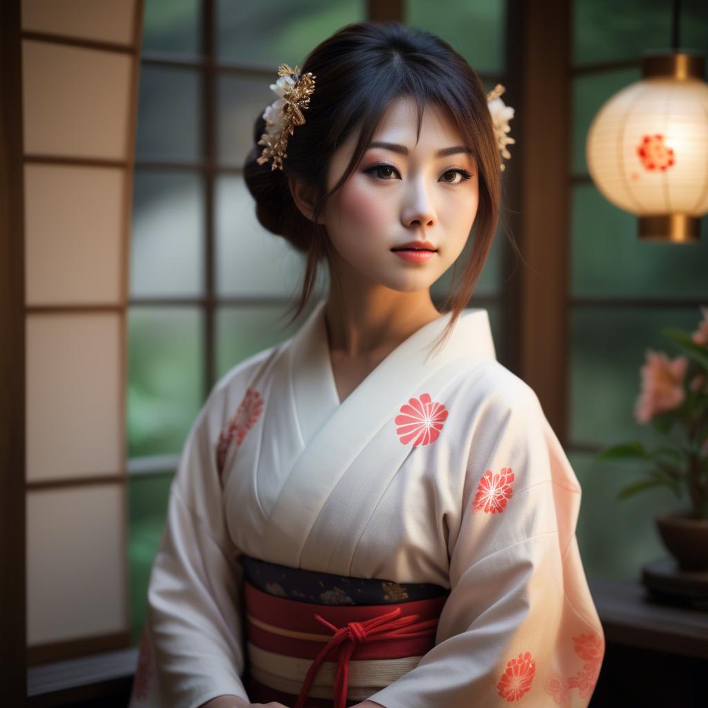 A stunning image of japanese beauty in soft lighting.