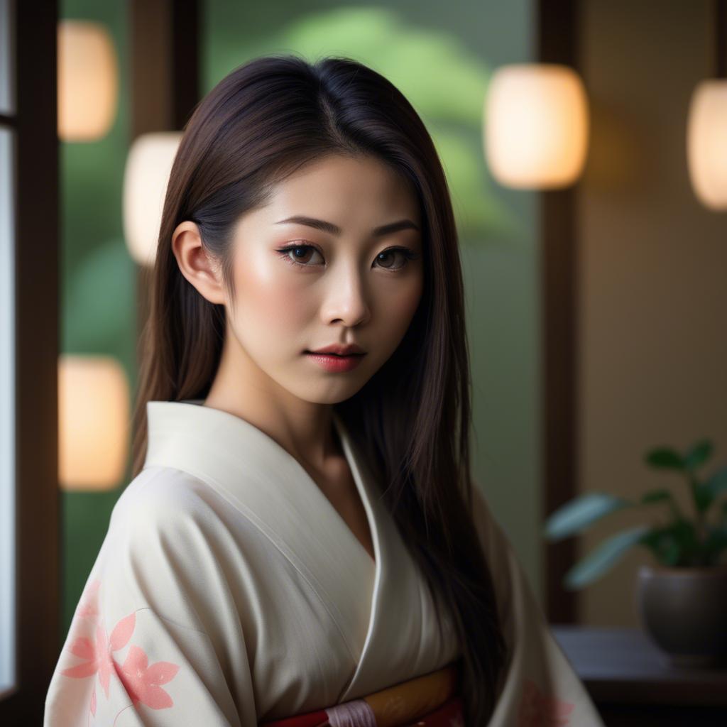 A stunning image of japanese beauty in soft lighting.