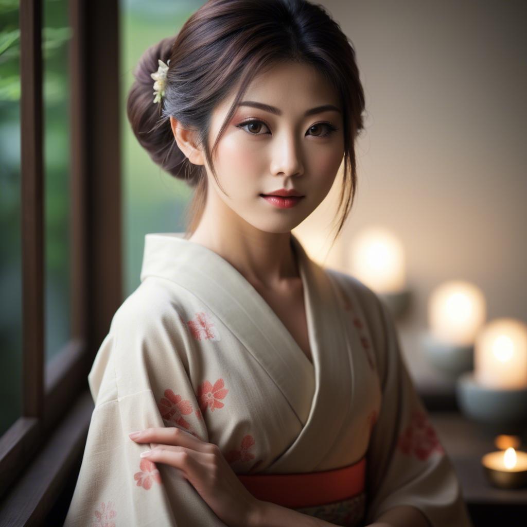 A stunning image of japanese beauty in soft lighting.