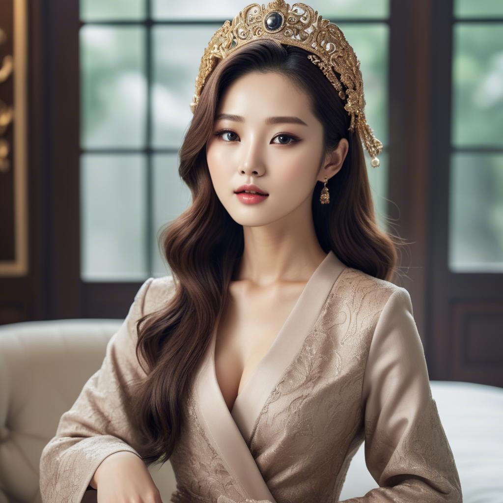 A stunning image of korean beauty in luxurious surroundings.