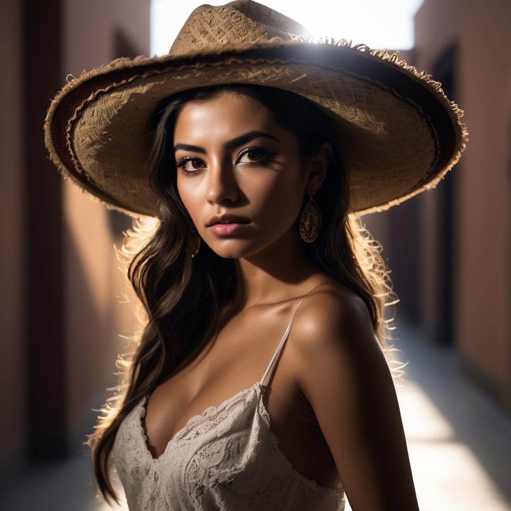 A stunning image of mexican model with dramatic lighting.
