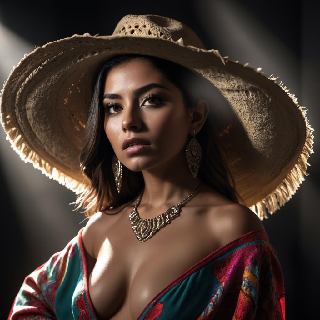 A stunning image of mexican model with dramatic lighting.