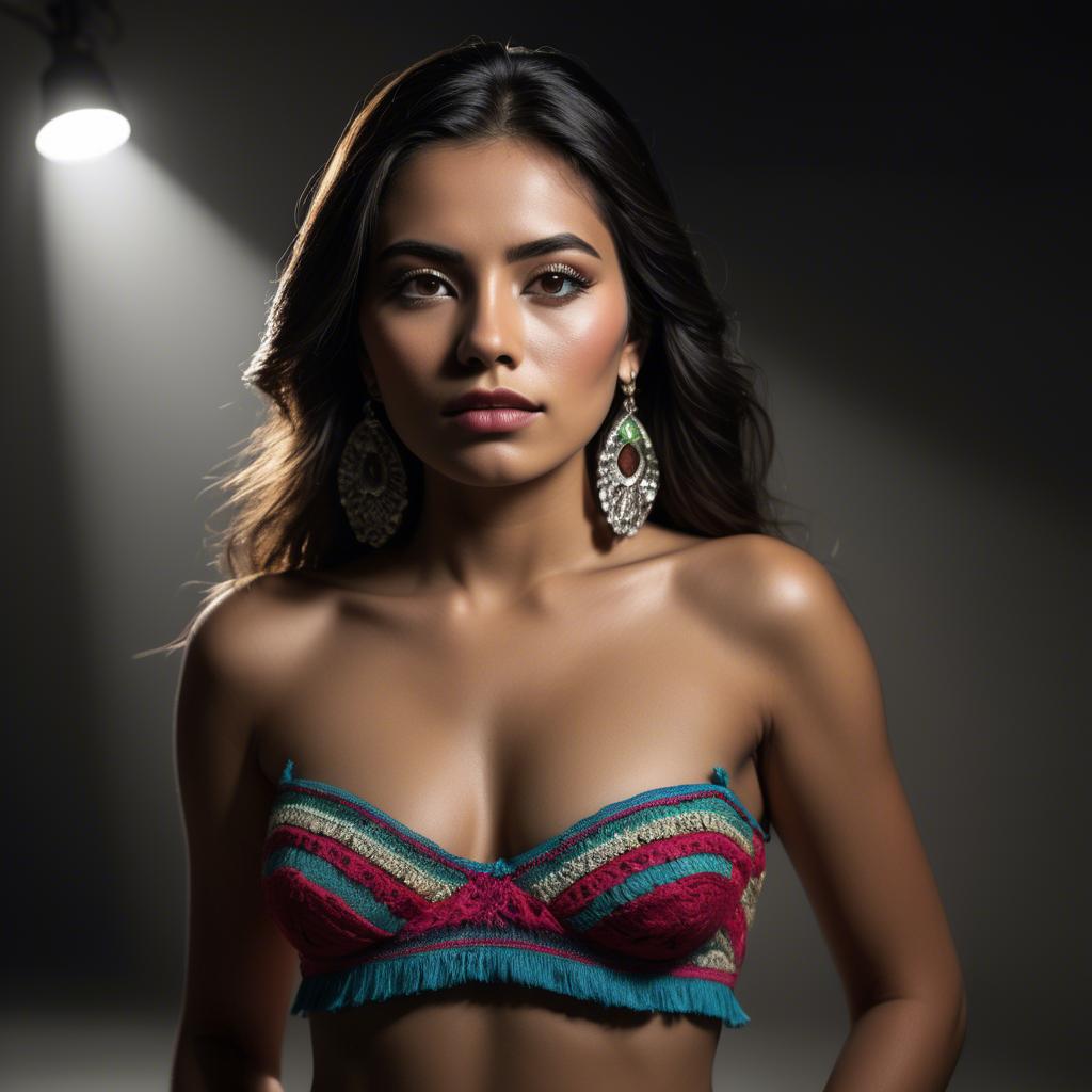 A stunning image of mexican model with dramatic lighting.