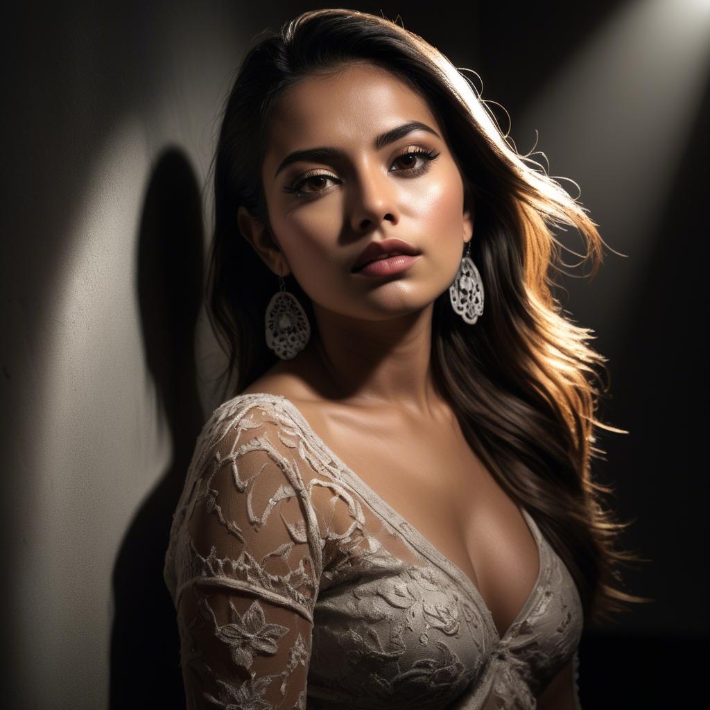 A stunning image of mexican model with dramatic lighting.