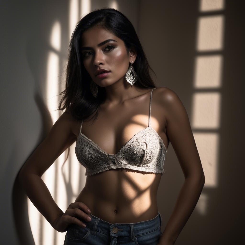 A stunning image of mexican model with dramatic lighting.