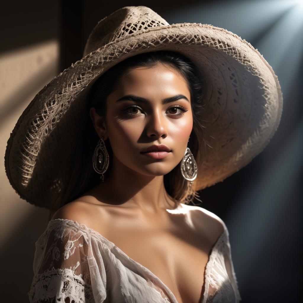A stunning image of mexican model with dramatic lighting.