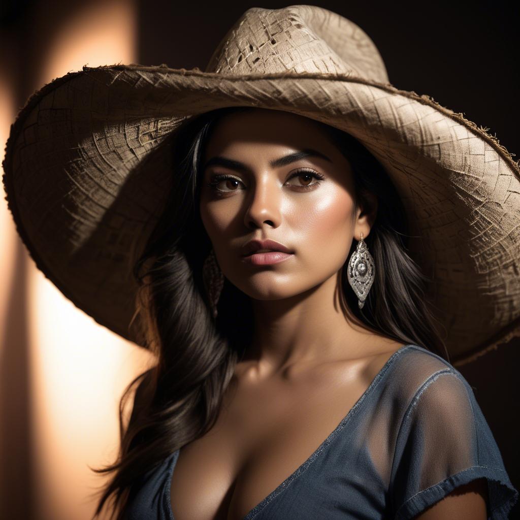 A stunning image of mexican model with dramatic lighting.