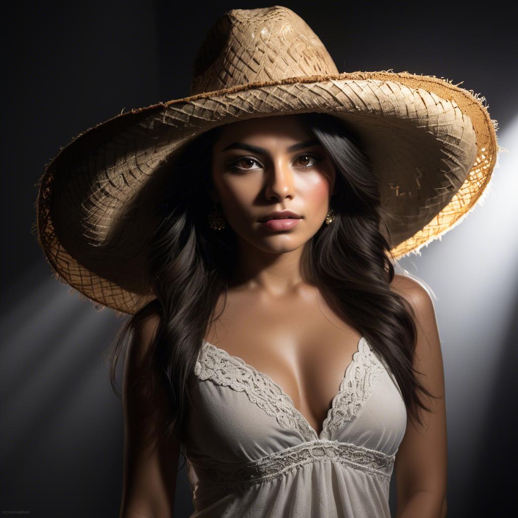 A stunning image of mexican model with dramatic lighting.
