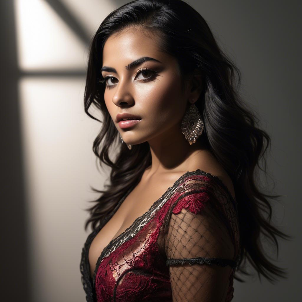 A stunning image of mexican model with dramatic lighting.