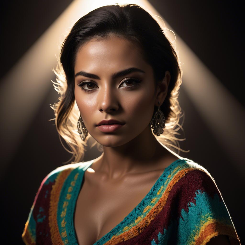 A stunning image of mexican model with dramatic lighting.