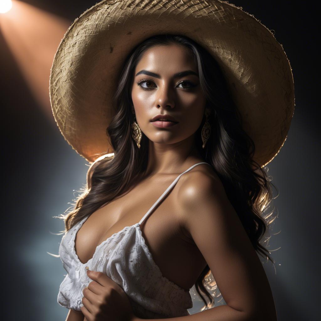 A stunning image of mexican model with dramatic lighting.