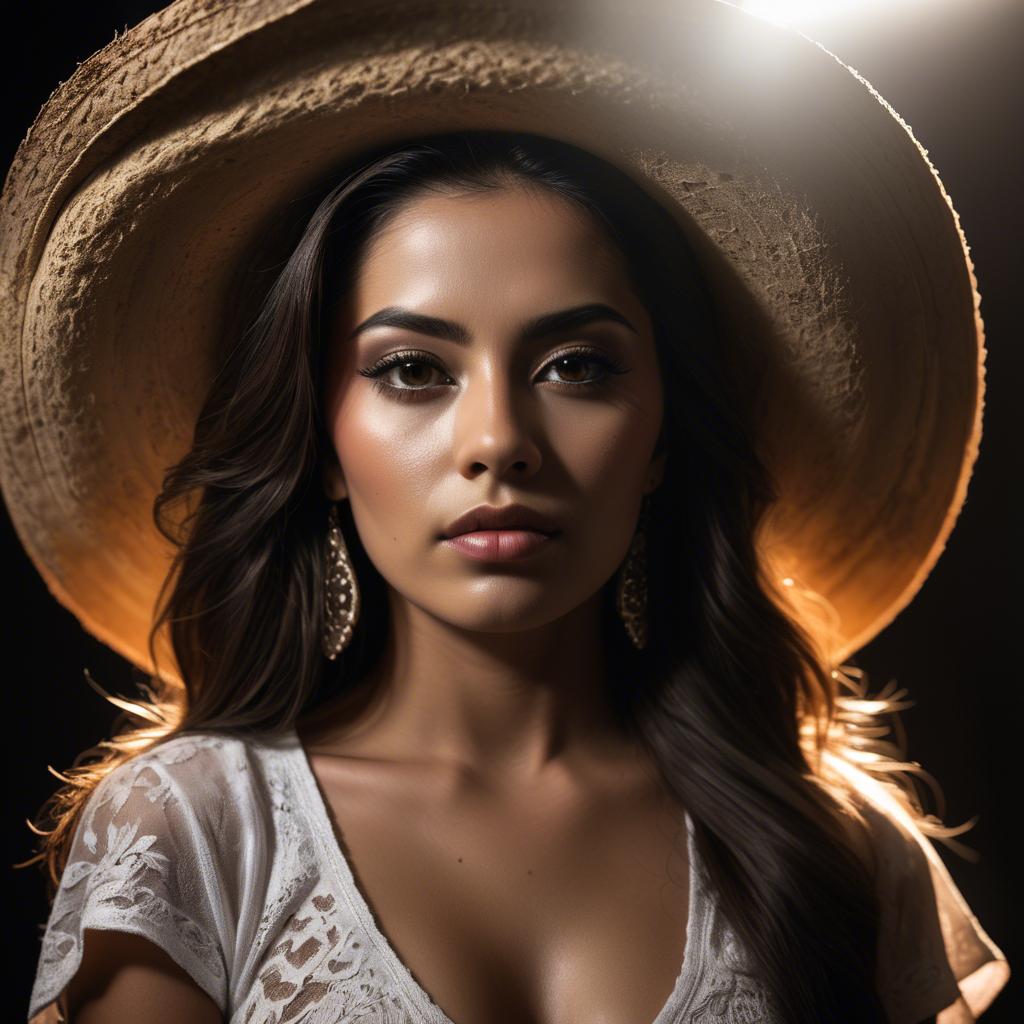 A stunning image of mexican model with dramatic lighting.